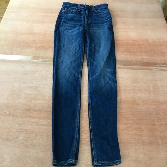 Rag and Bone Nina High Rise Skinny Jeans Women size 24 Blue Mid Rise Dark Wash - Picture 1 of 14